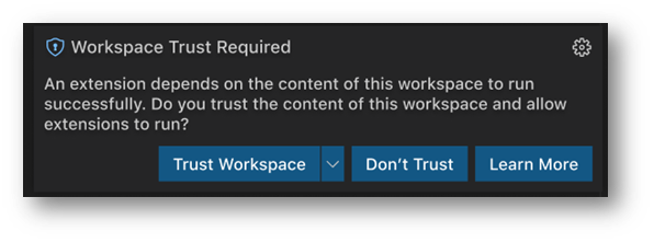 Workspace Trust 需要提示