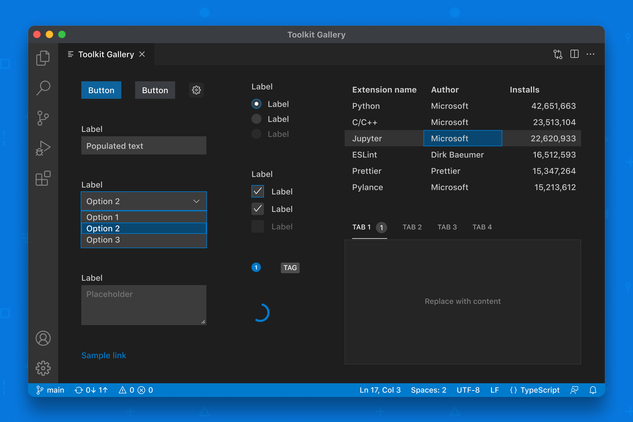 Webview UI Toolkit for Visual Studio Code：组件的库视图