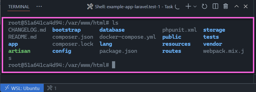 容器中 Laravel 项目的文件结构