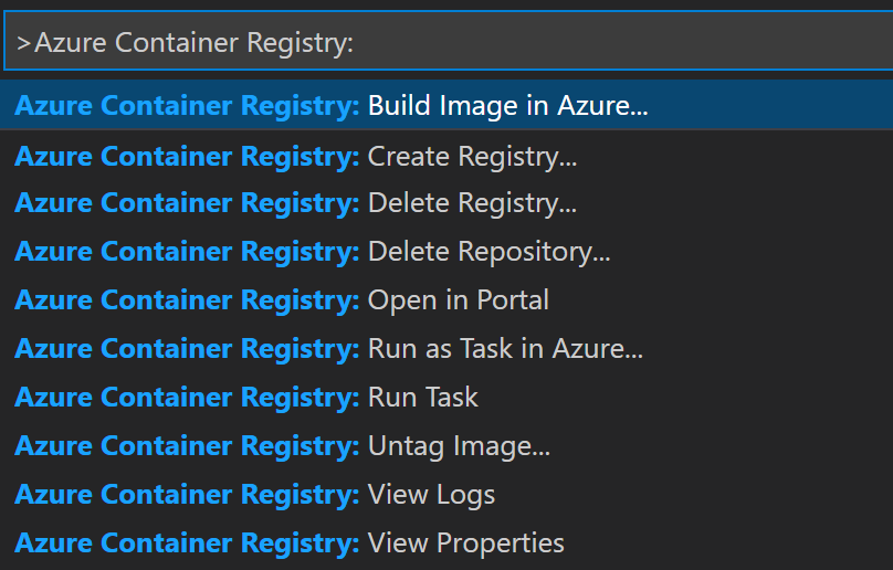 在 Azure 中调用命令“构建映像”