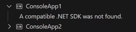 未找到兼容的 .NET SDK