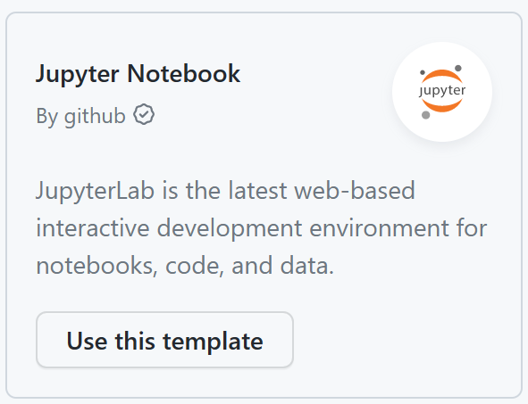 使用 Codespaces Jupyter 笔记本模板