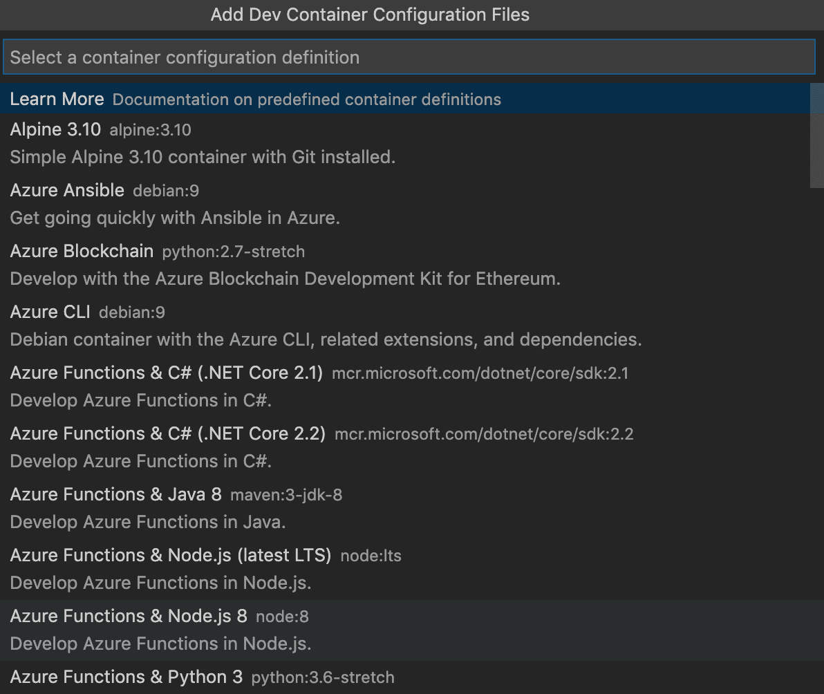 添加 Dev Containers 配置