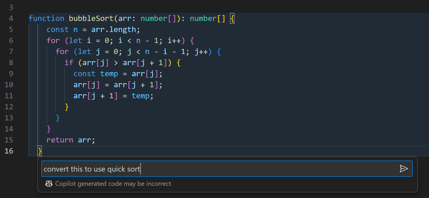 devcontainer.json 文件中的 Copilot 内联聊天