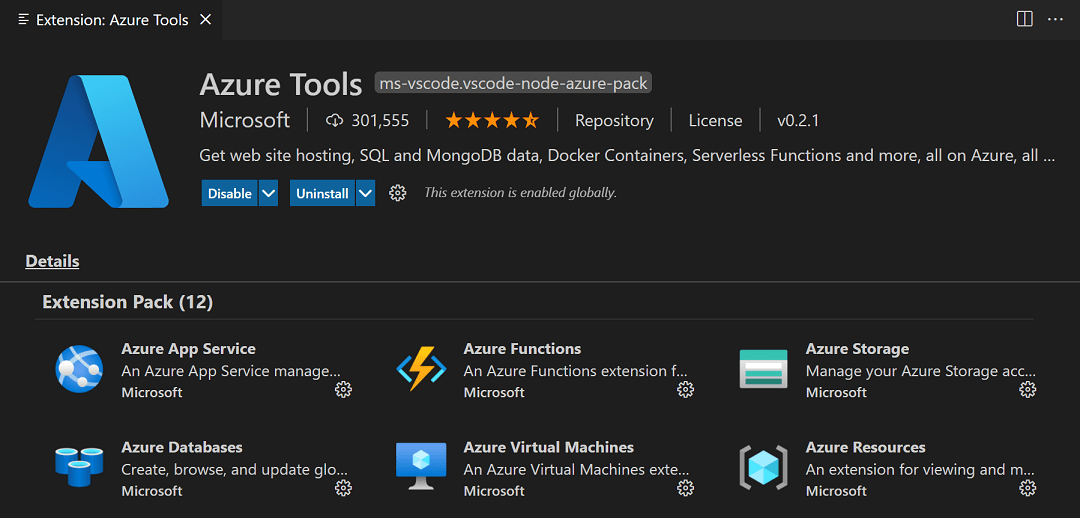 Azure 工具扩展包