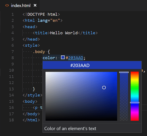 HTML 中的颜色选择器