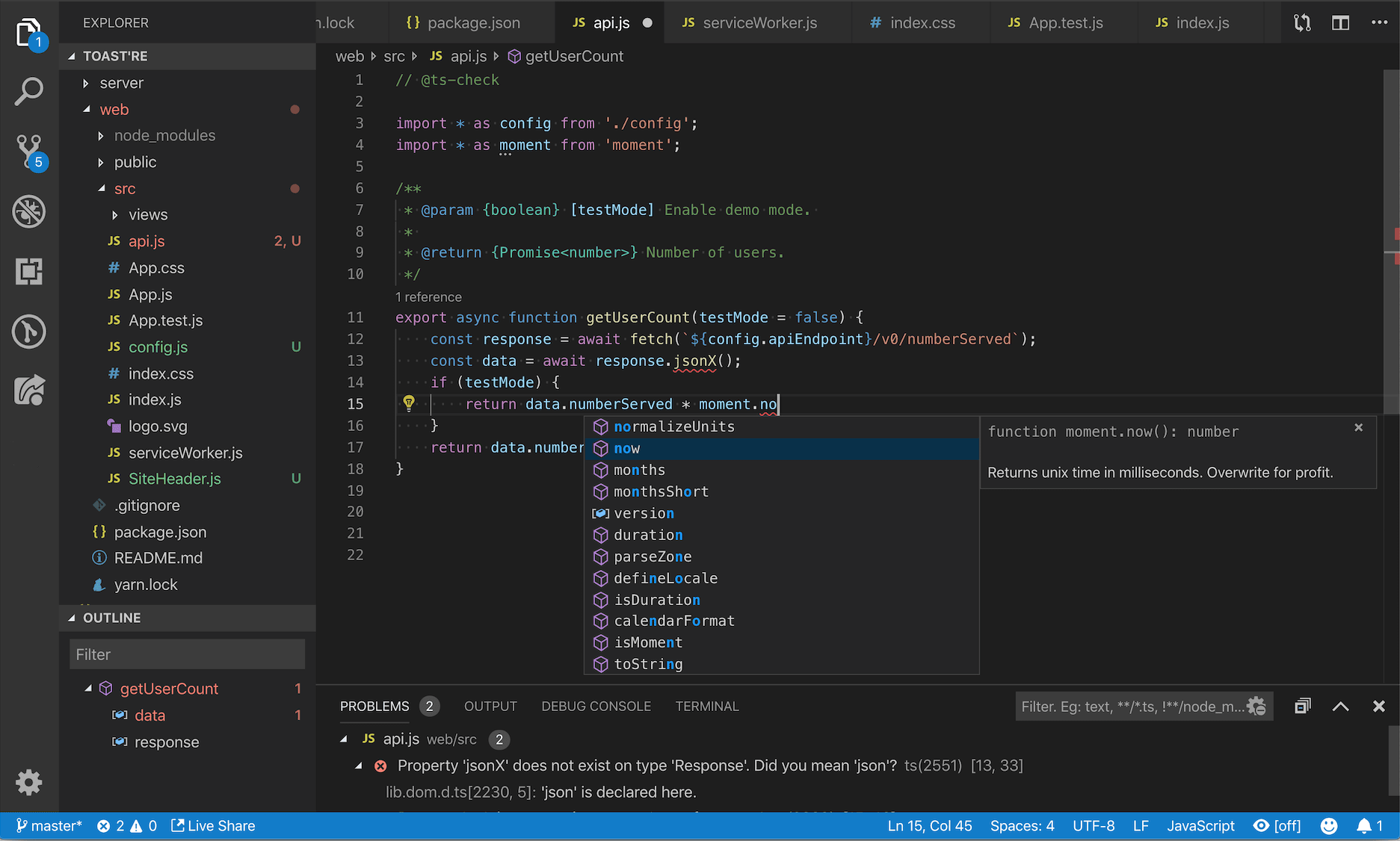 在 Visual Studio Code 中使用 JavaScript