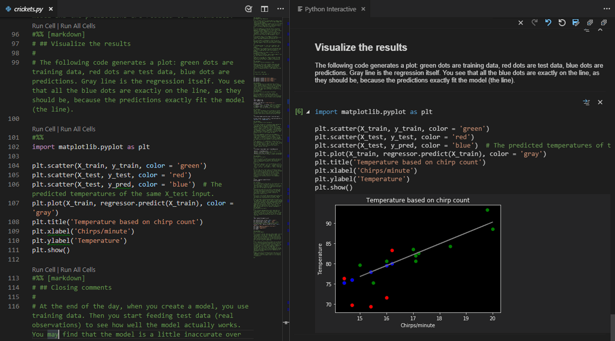 在 VS Code 和 Python 交互窗口中运行的 Jupyter Notebook