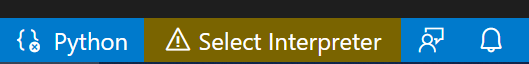 状态栏显示未选择 Python 解释器