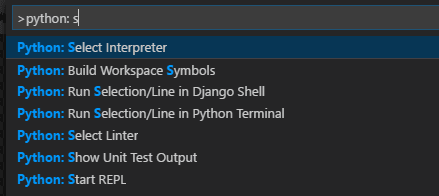 Python：选择解释器命令