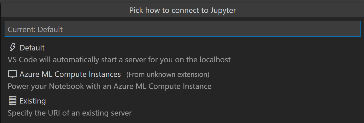 提示提供 Jupyter 服务器 URI