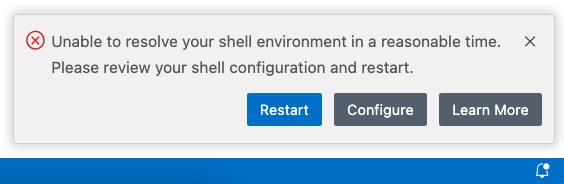 shell环境启动错误