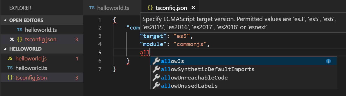 tsconfig.json 智能感知