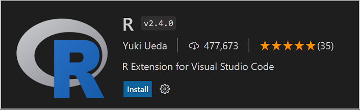 Visual Studio Code 详细信息窗格的 R 扩展