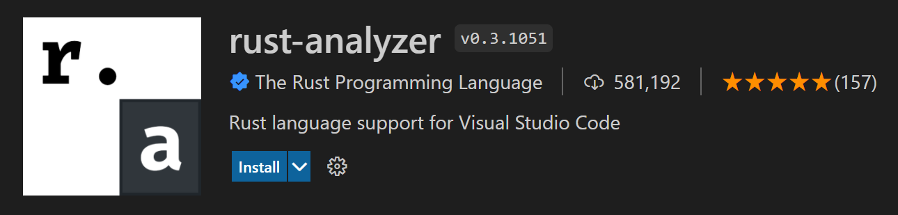 Visual Studio Code 详细信息窗格的 rust-analyzer 扩展