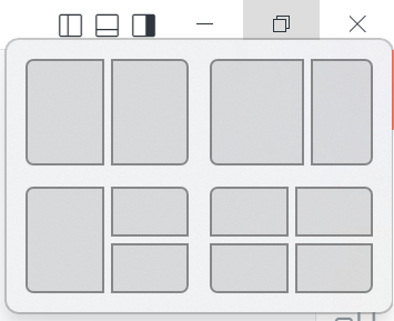 将鼠标悬停在最大化/恢复窗口控件上可查看 Windows 11 Snap 布局