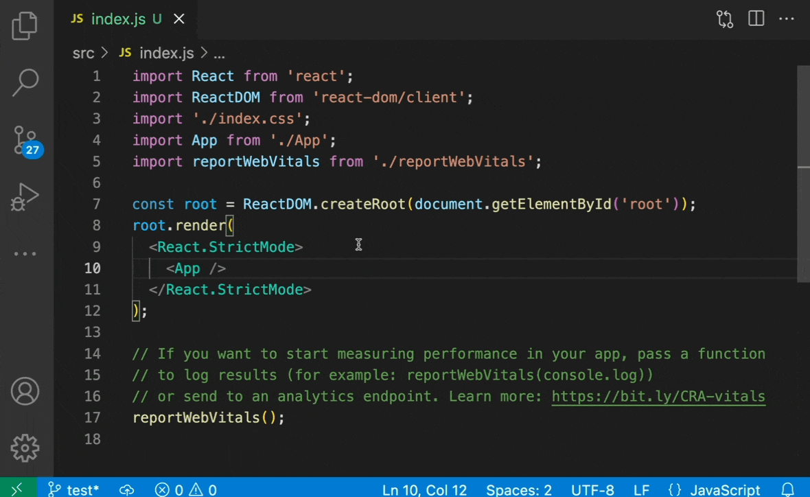 跳转到react-dom库中“render”方法的实现。