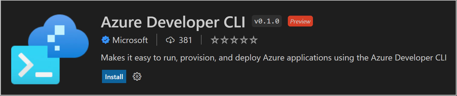 Azure 开发人员 CLI 扩展