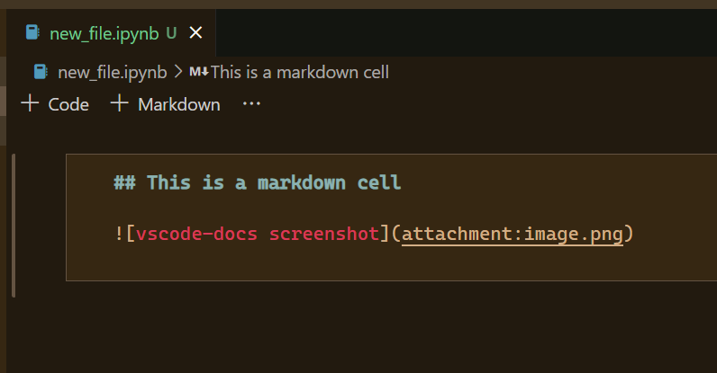 带有图像链接的笔记本 Markdown 单元源代码